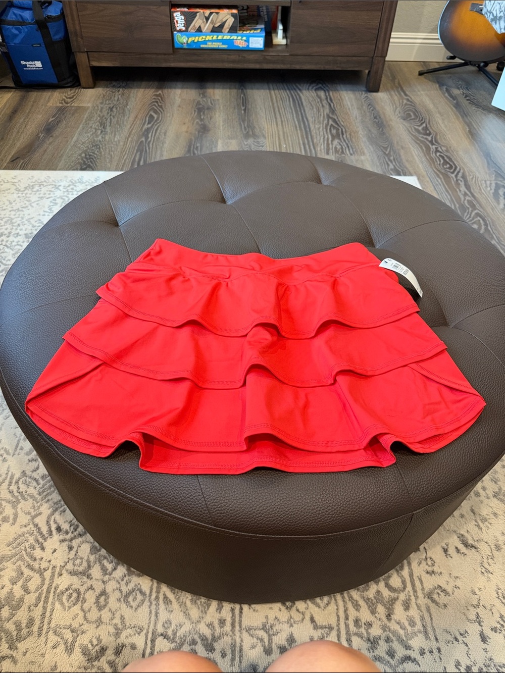 Ideology Red Tiered Ruffle Skort